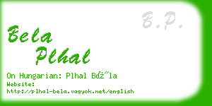 bela plhal business card